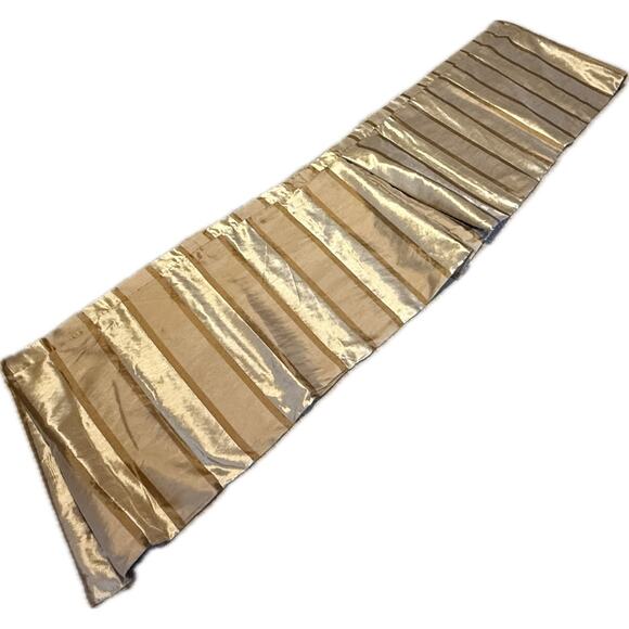 Set 3 Luxury Silk Valances Short Curtains Window Treatments Silk Gold Brown - Picture 6 of 13